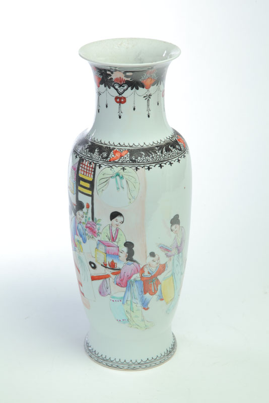 Appraisal: VASE China mid th century porcelain Hand decorated in famille