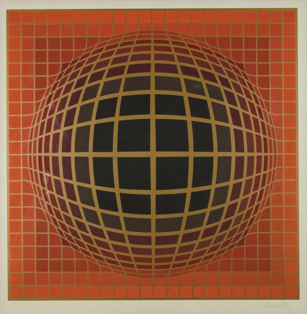 Appraisal: Victor Vasarely Hungarian French - Geometric Composition lithograph on paper