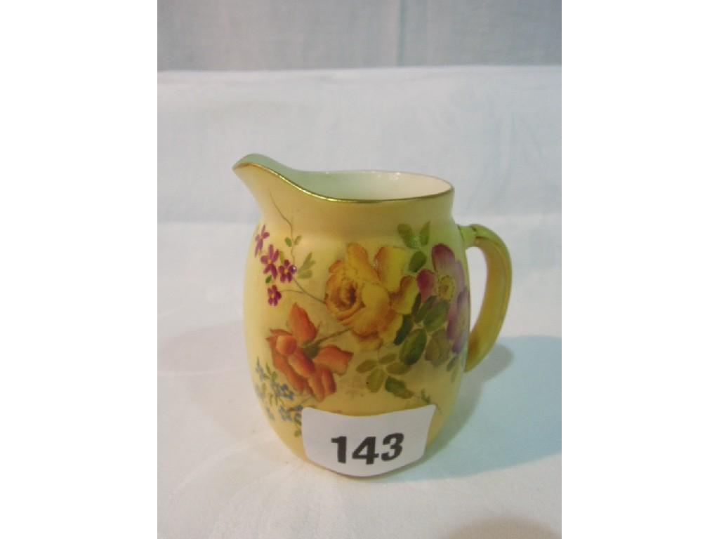 Appraisal: A Royal Worcester blush ivory jug with painted floral spray