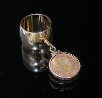 Appraisal: K Gold Ring Set With a Mexican - Peso The