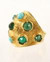 Appraisal: LADY'S RING - K yellow gold dome ring with two