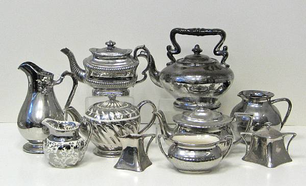 Appraisal: A large grouping of silver luster th th century Comprising