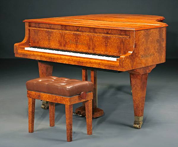 Appraisal: A B sendorfer burlwood grand piano serial number - circa