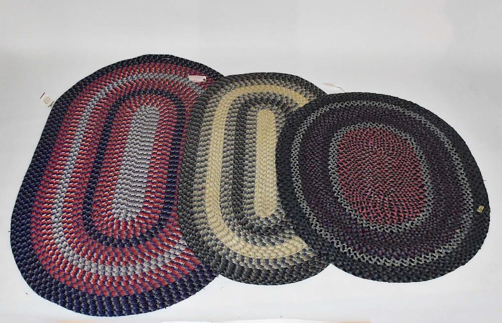 Appraisal: oval braided rugs oval braided rugs x x x Condition