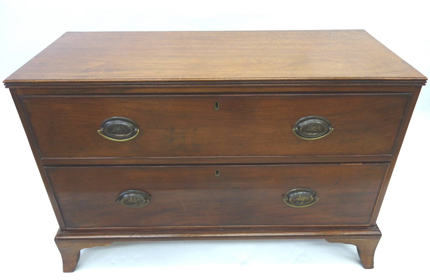 Appraisal: A mahogany low chest George III and later with two