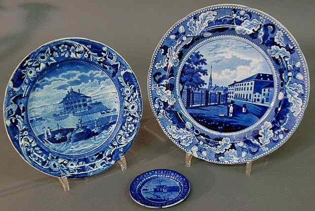 Appraisal: Two Historical Blue plates Nahant Hotel Near Boston dia Park