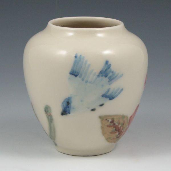 Appraisal: Rookwood vase with a hand-colored design of a bird and