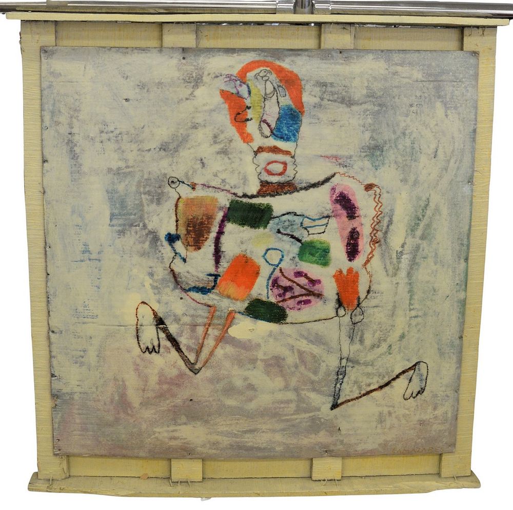 Appraisal: Anton Lamazares Spanish b Nemesio Joros mixed media with encaustic