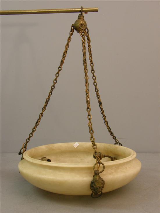 Appraisal: th century alabaster light shade with gilt metal mounts h