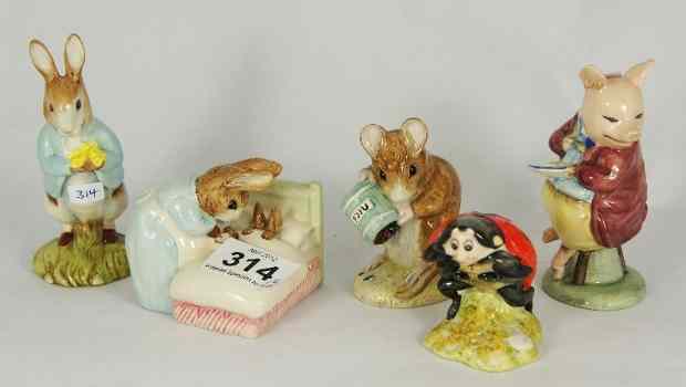 Appraisal: Royal Albert Beatrix Potter Figures Peter in Bed Hunca Munca