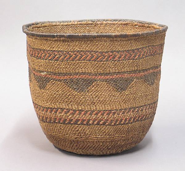 Appraisal: An Apache polychrome burden basket height in diameter in