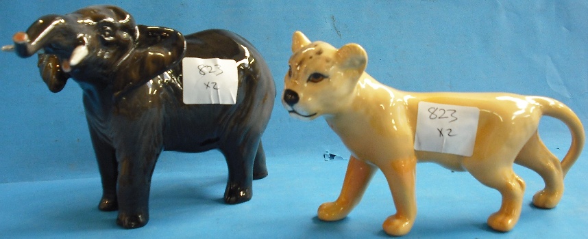 Appraisal: Beswick Model of an Elephant and a Lion Cub