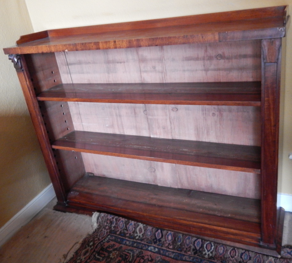 Appraisal: An early Victorian mahogany open bookcase with a later three