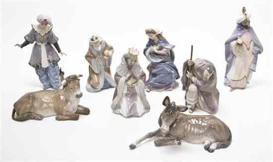 Appraisal: A Lladro Porcelain Partial Nativity Set comprising Joseph Mary the