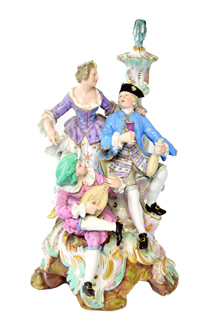 Appraisal: A Meissen porcelain figure group second half th century the