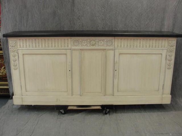 Appraisal: White Painted French Style Server with Faux Black Finish Top