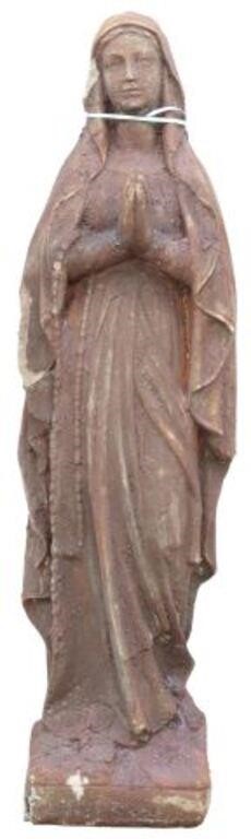 Appraisal: Cast stone garden figure Madonna late th c standing with