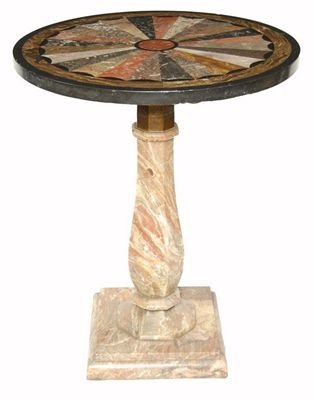 Appraisal: A th century Italian marble table the circular detachable top