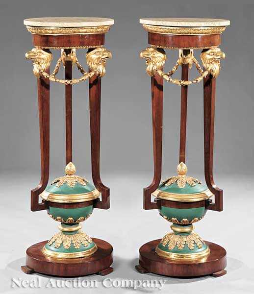 Appraisal: A Rare Pair of Neoclassical Carved Mahogany Parcel Gilt and