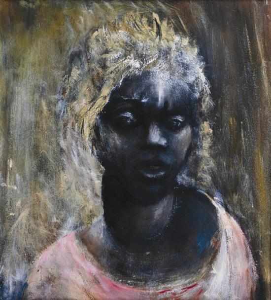 Appraisal: James Wigley - White Haired Girl oil on board titled