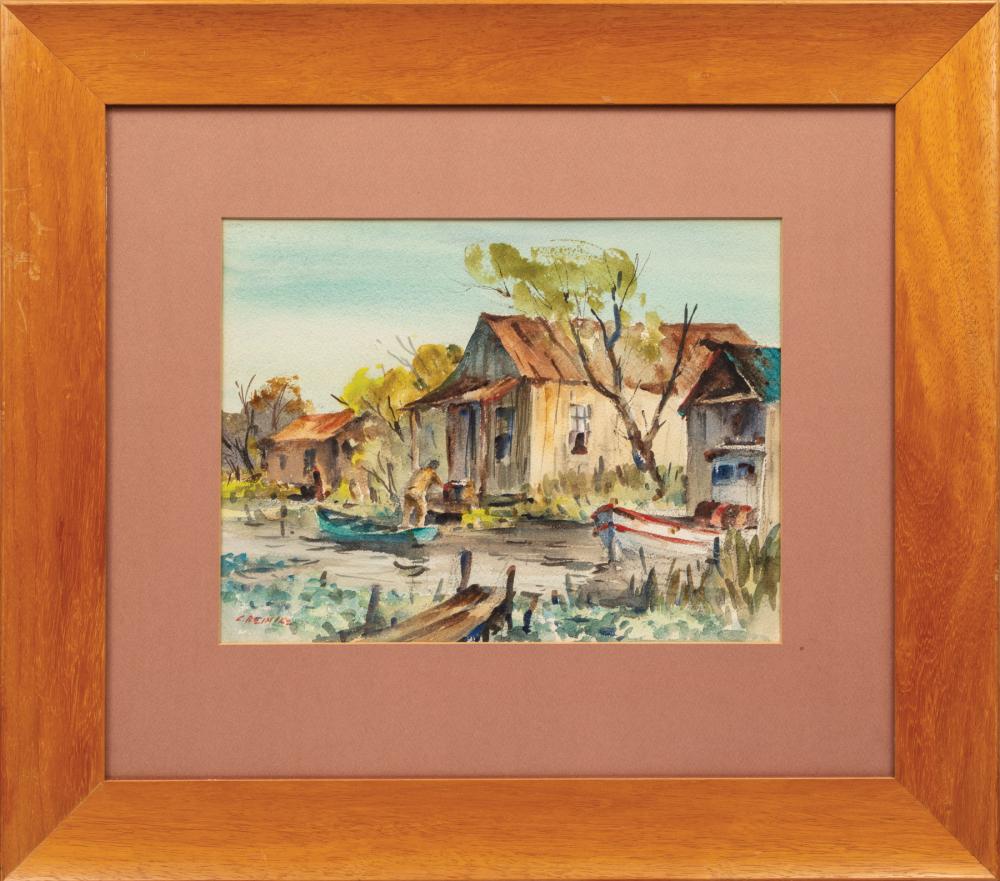 Appraisal: Charles Reinike Jr American Louisiana - Bayou Settlements watercolors on