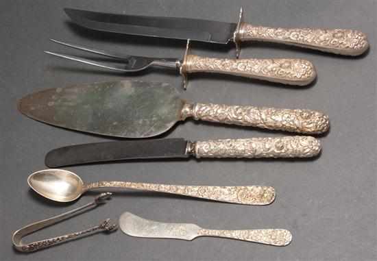 Appraisal: Group of ''Repousse'' and other sterling silver flatware and serving