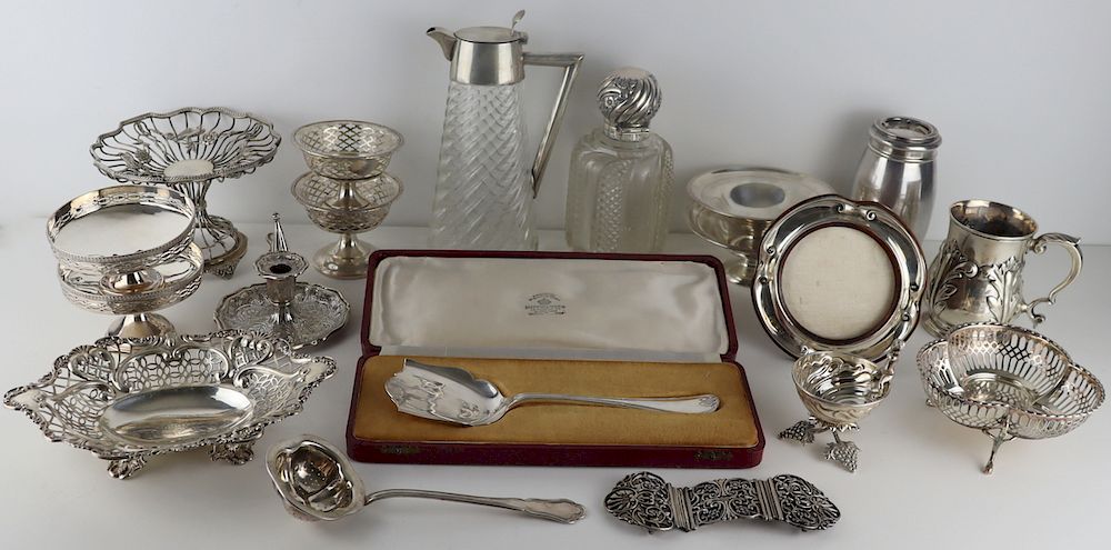 Appraisal: SILVER Assorted English and Continental Silver Includes a Mappin Webb