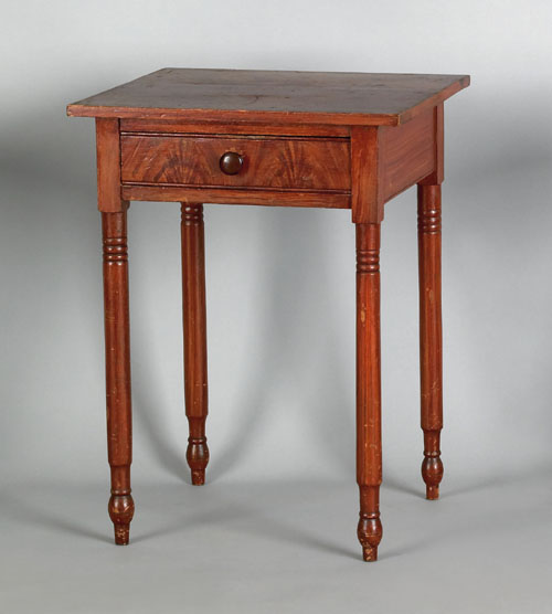 Appraisal: Pennsylvania painted pine one drawer stand ca retaining its original