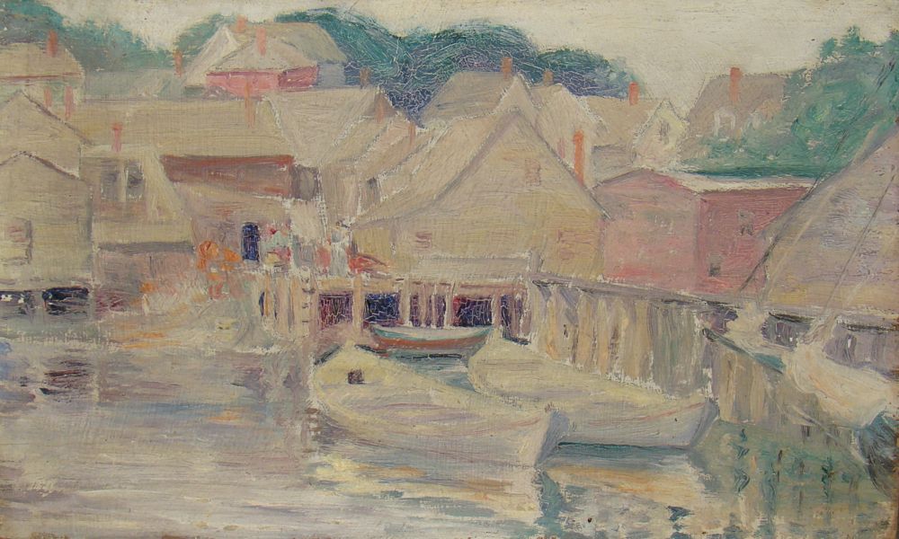 Appraisal: ALICE JUDSONAmerican - Dock scene possibly Martha's Vineyard or Nantucket