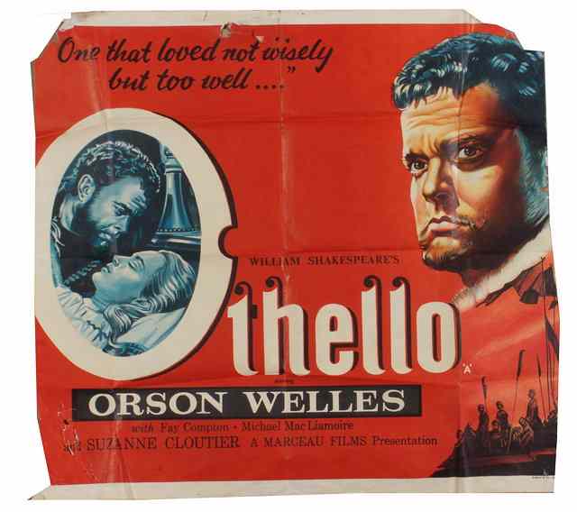 Appraisal: OTHELLO United Artists drama starring Orson Welles Brititsh quad x