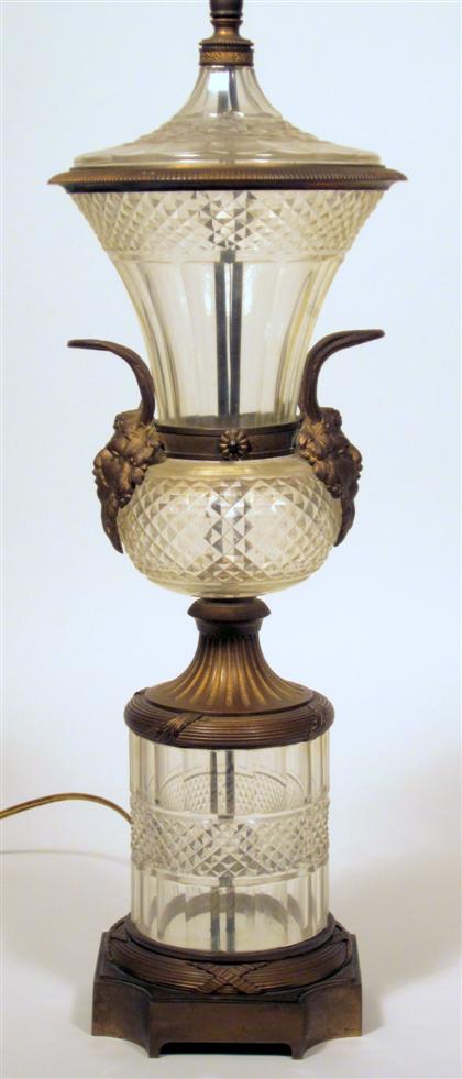 Appraisal: Louis XV style cut glass and gilt metal mounted covered