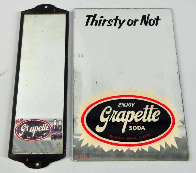 Appraisal: Lot of Grapette Mirror Signs Description s Some foxing and