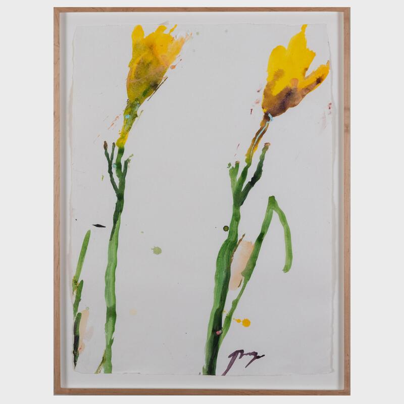 Appraisal: Robert Jakob Untitled Summer Drawing Acrylic and oil crayon on