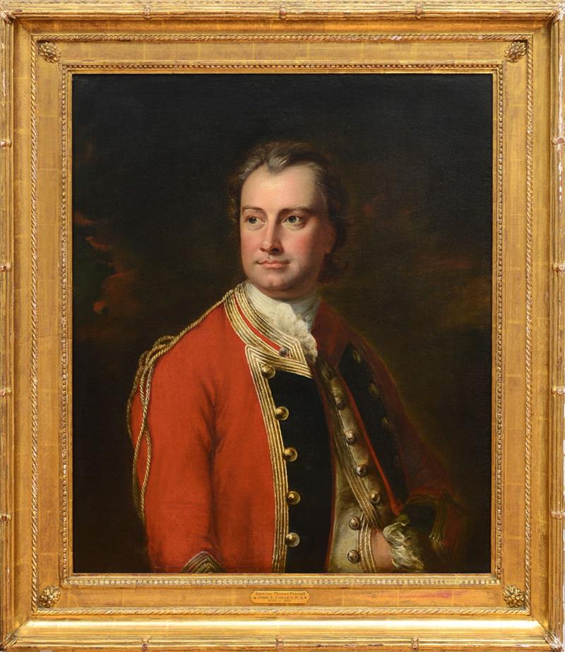 Appraisal: BRITISH SCHOOL PORTRAIT OF GOVERNOR THOMAS POWELL Oil on canvas