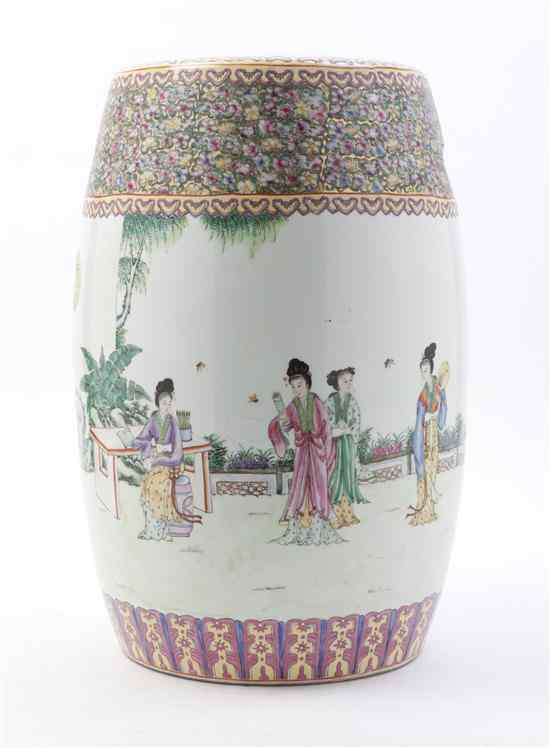 Appraisal: A Chinese Porcelain Garden Seat having a band of floral