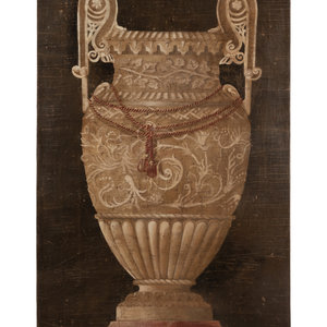 Appraisal: Jacques Lamy American b th Century Urn oil on canvas