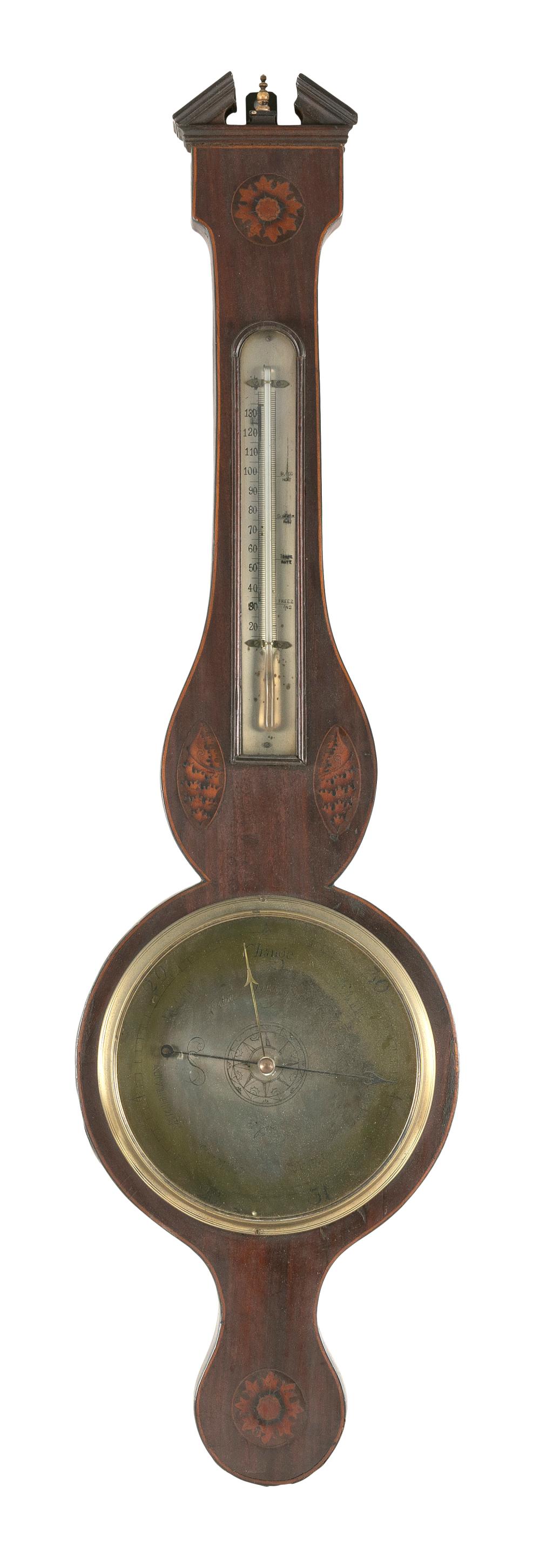 Appraisal: ENGLISH BANJO BAROMETER TH CENTURY HEIGHT ENGLISH BANJO BAROMETER th