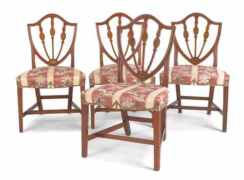 Appraisal: Two pair of Connecticut Federal mahogany dining chairs ca each