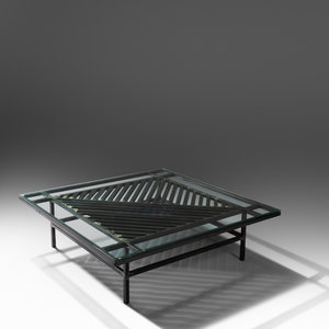 Appraisal: Sol LeWitt American - Coffee Table patinated steel and glass