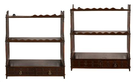 Appraisal: Pair of George III Mahogany Hanging Shelves Estimate -