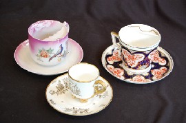 Appraisal: x MOUSTACHE TEAS CUPS AND SAUCERS INC CHARLES WILEMAN PIECES