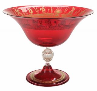 Appraisal: Salviati Ventian Blown Glass Figural Compote Italian late th th