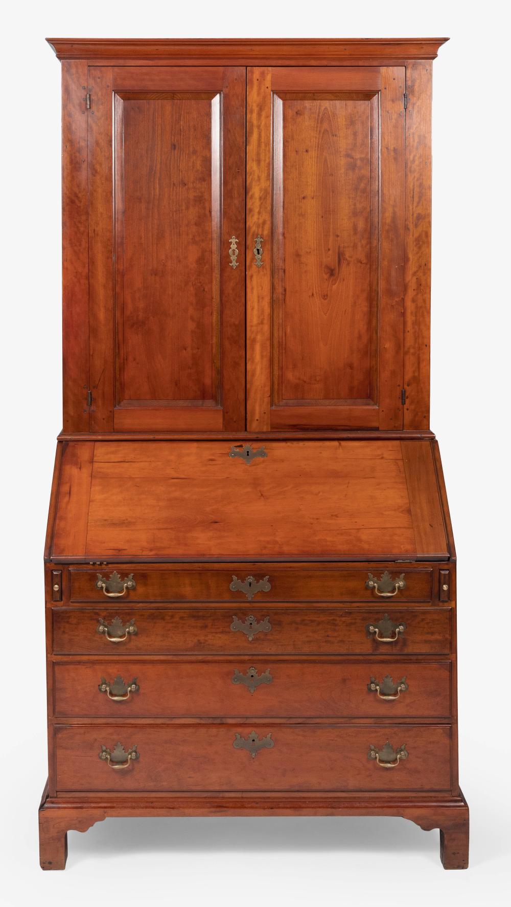 Appraisal: CHIPPENDALE TWO-PART BLIND-FRONT SECRETARY EARLY TH CENTURY WIDTH DEPTH CHIPPENDALE