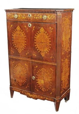 Appraisal: A late th century Dutch mahogany secretaire a abattant allover