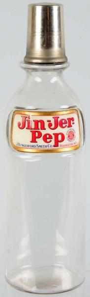 Appraisal: Jin-Jer Pep Label under Glass Syrup Bottle Difficult bottle to