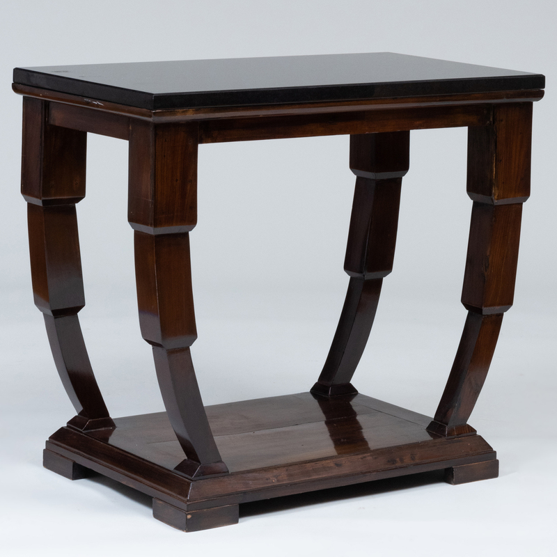 Appraisal: Art Deco Style Mahogany and Marble Pier Table x x