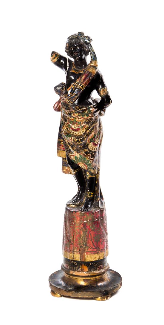 Appraisal: Sale Lot A Venetian Painted and Parcel Gilt Blackamoor depicted