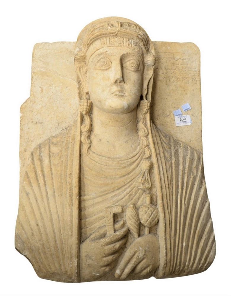 Appraisal: Carved Stone Bust of a Woman possibly Palmyrian having carved