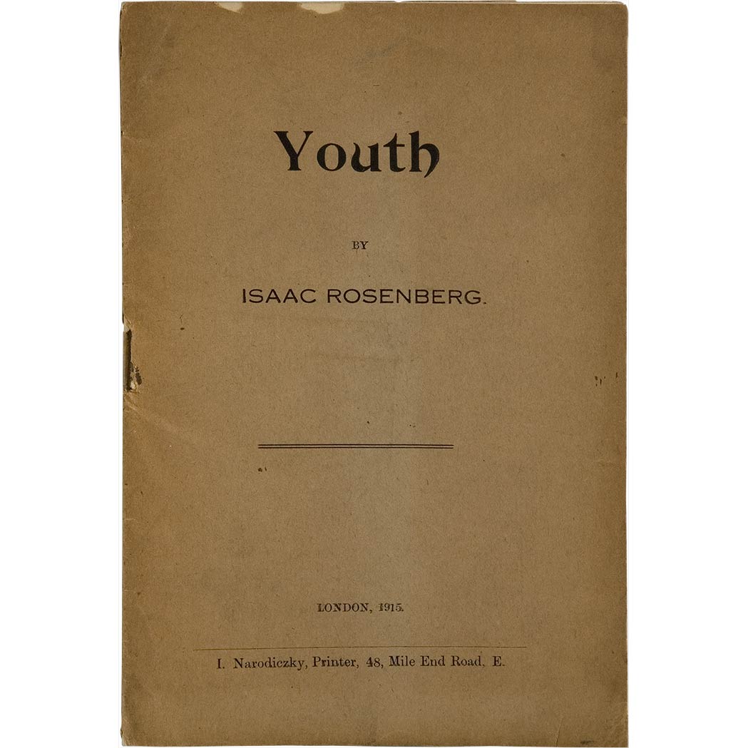 Appraisal: ROSENBERG ISAAC Youth London I Narodiczky First edition Original printed