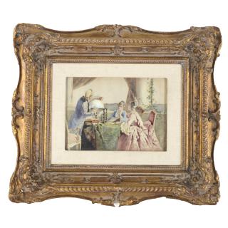 Appraisal: Cesare Detti watercolor painting Cesare Detti watercolor painting Cesare Auguste